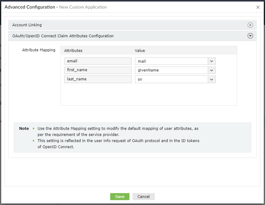 Configure Oauth or OpenID Connect SSO for custom application