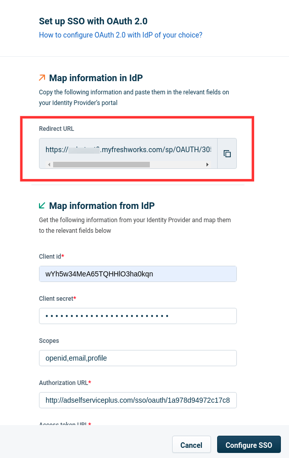 Configure Oauth or OpenID Connect SSO for custom application