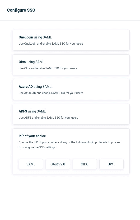 Configure Oauth or OpenID Connect SSO for custom application