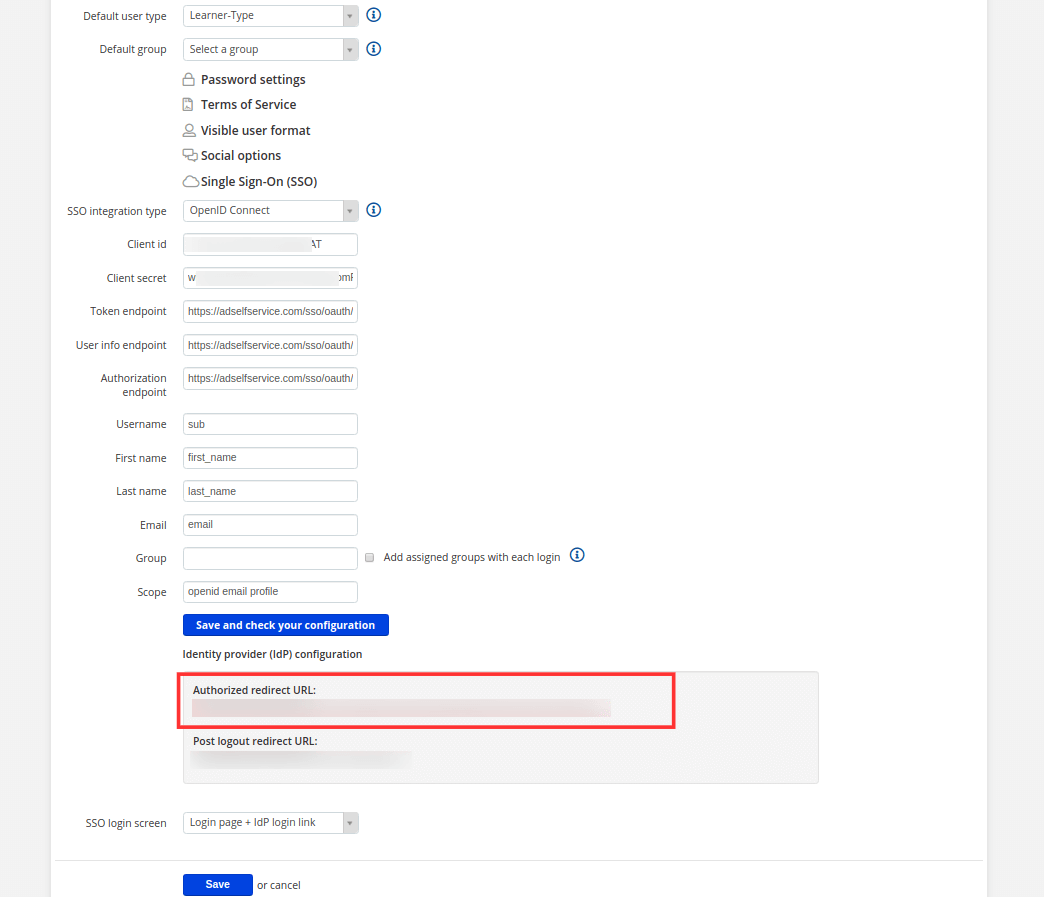 Configure Oauth or OpenID Connect SSO for custom application