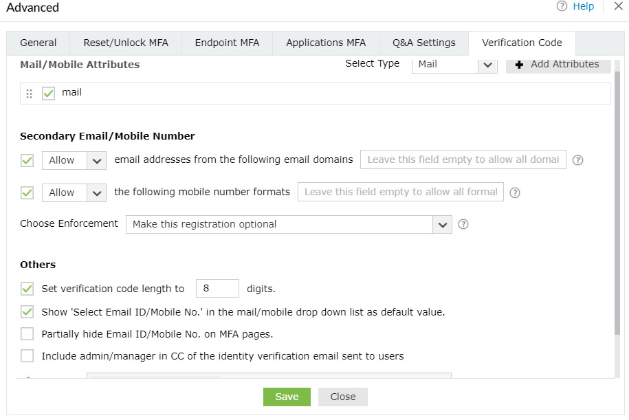 VC Advanced setting